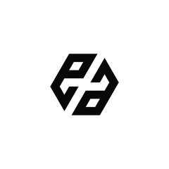 Letter ea hexagon, unique geometric symbol simple logo vector