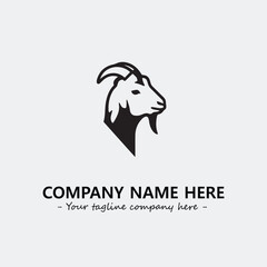 Head of goat illustration black and white for logo company vector image
