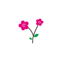 Flower, plant geometric symbol simple logo vector