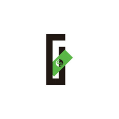 Letter G money, square geometric symbol simple logo vector