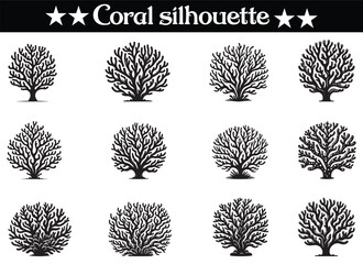 Coral silhouette vector illustration