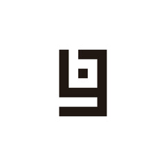 Letter bg square geometric symbol simple logo vector