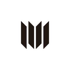 Letter M knifes, technology geometric symbol simple logo vector