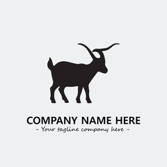 Head of goat illustration black and white for logo company vector image
