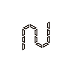 Fototapeta premium Letter N technology, modern geometric symbol simple logo vector