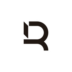 Letter R knife geometric symbol simple logo vector