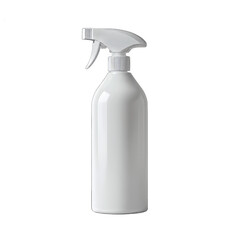 White spray bottle with a trigger nozzle standing against a plain background, ideal for cleaning use