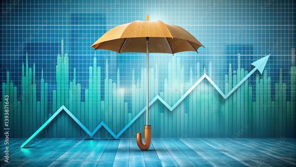 Poster growth under protective umbrella with arrow and graph visualization