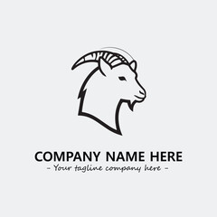 Head of goat illustration black and white for logo company vector image
