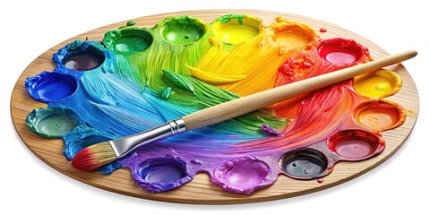 Colorful Paint Palette Clipart for Design