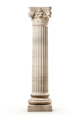 Fototapeta premium Roman pillar architecture column white background.
