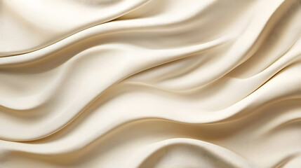 Obraz premium Golden Silk Drapes: Elegant folds and subtle shadows dance across a luxurious ivory silk, showcasing the fabric's soft texture and fluid movement, creating an aura of opulence and grace.