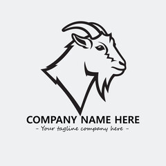 Head of goat illustration black and white for logo company vector image
