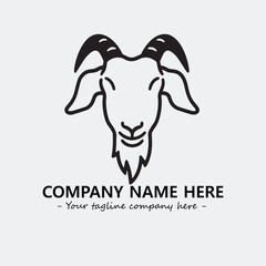 Head of goat illustration black and white for logo company vector image
