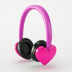 Heart grow wear headphones pink heart-shaped.