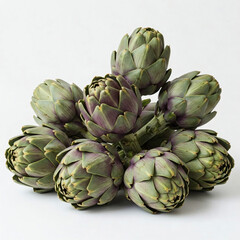 Fototapeta premium Fresh artichokes on white background. Studio shot. Isolated.