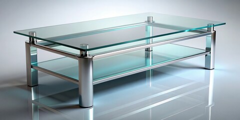 Modern Glass Coffee Table Elevated View
