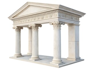 Obraz premium White Marble Ionic Column Structure with Triangular Pediment
