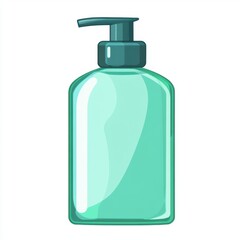 Fototapeta premium A sleek, transparent green pump bottle, ideal for lotions or soaps, featuring a modern design and smooth contours.