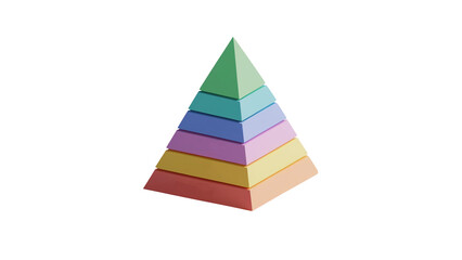 A clean pyramid chart ideal for infographics, hierarchy visuals, or presentations.
