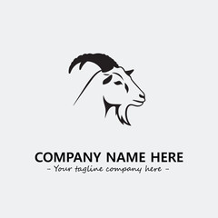 Head of goat illustration black and white for logo company vector image
