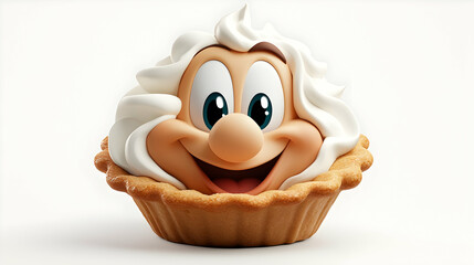 Cartoon Pie with Whipped Cream Face