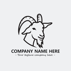 Head of goat illustration black and white for logo company vector image
