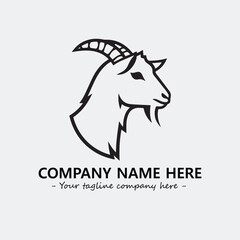 Head of goat illustration black and white for logo company vector image
