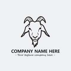 Head of goat illustration black and white for logo company vector image
