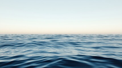 Fototapeta premium Serene Tranquil Ocean Surface Under Clear Sky at Dusk for Relaxation and Meditation Themes