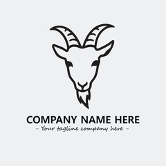 Head of goat illustration black and white for logo company vector image
