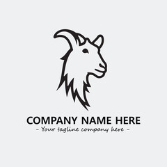 Head of goat illustration black and white for logo company vector image
