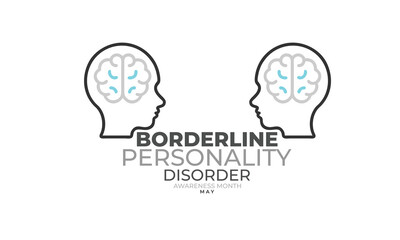 Borderline personality disorder awareness month. background, banner, card, poster, template. Vector illustration.