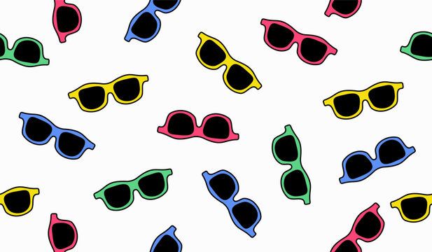 Cute sunglasses pattern background vector design