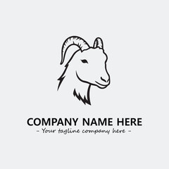 Head of goat illustration black and white for logo company vector image
