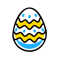 High-Quality Colorful Easter Egg Vector Illustration Isolated on Transparent Background