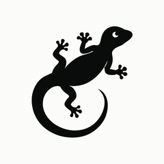 silhouette of a lizard icon  on white background