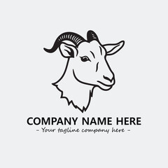 Head of goat illustration black and white for logo company vector image
