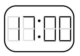 デジタル時計　17時