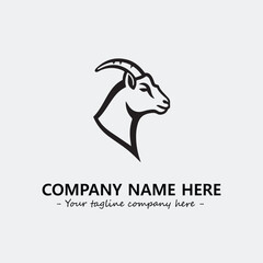 Head of goat illustration black and white for logo company vector image
