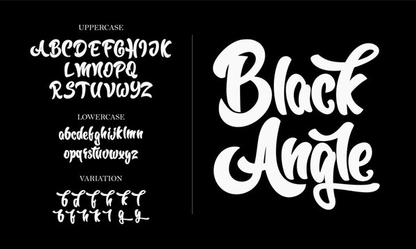 Handwrritten Font Calligraphy Logotype Script Font Type Font lettering handwritten, Illustration vector, for design