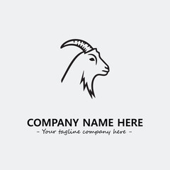 Head of goat illustration black and white for logo company vector image
