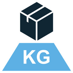 Package weight icon vector for shipment measurement, cargo details, and parcel logistics. Perfect for courier services and warehouse operations.