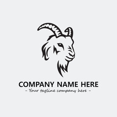 Head of goat illustration black and white for logo company vector image

