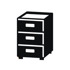 file cabinet silhouette vector illustration, Office storage cabinet