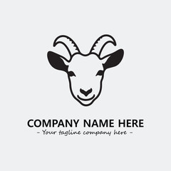 Head of goat illustration black and white for logo company vector image
