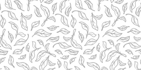 leaves pattern background. green leaves vector pattern background. Green tea leaf seamless pattern. seamless patterns with green leaves of tea.