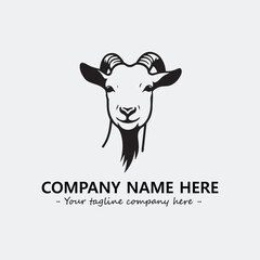 Head of goat illustration black and white for logo company vector image

