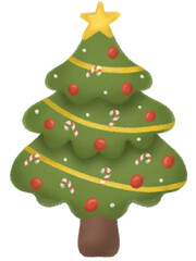 Classic Christmas Tree with Baubles and Candy Canes