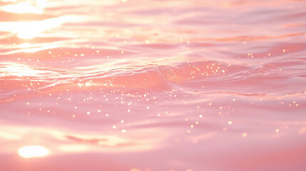 Pink Water Surface with Sparkling Sunlight Reflections.